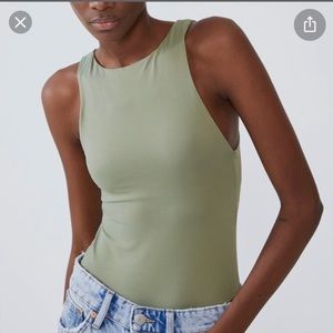 Zara Khaki Bodysuit